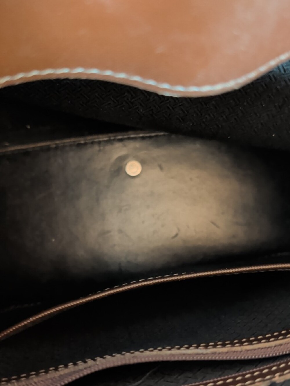 Dooney & Bourke Brown Croc-Embossed Satchel with Bamboo Handles.๐ - Picture 9 of 16